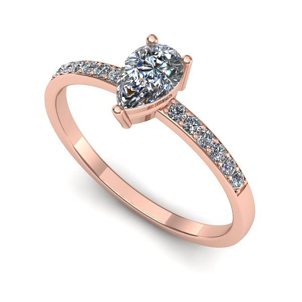 Inel din aur roz cu safir alb