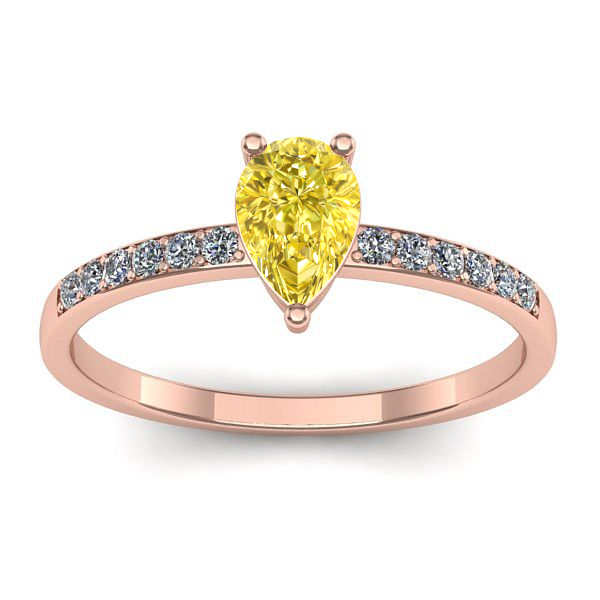 Inel de logodna cu safir galben lacrima