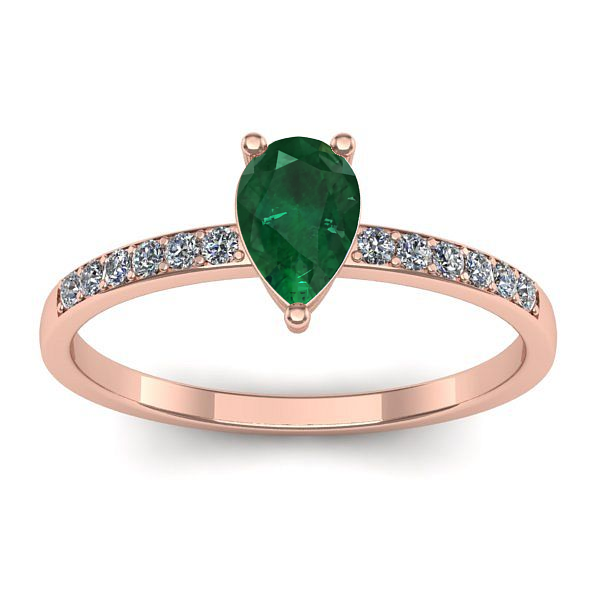 Inel logodna cu smarald lacrima