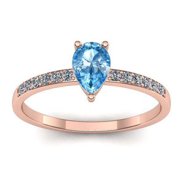 Inel logodna cu topaz blue lacrima