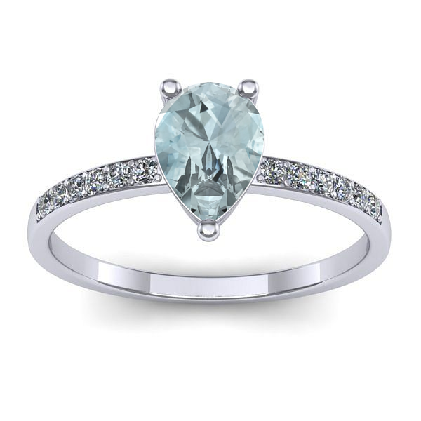 Inel cu aquamarin lacrima