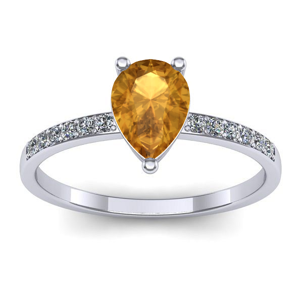 Inel logodna cu citrin lacrima