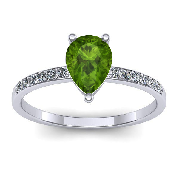 Inel logodna cu peridot lacrima