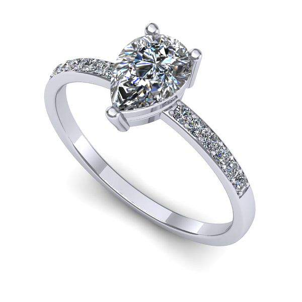 Inel din aur alb cu safir alb