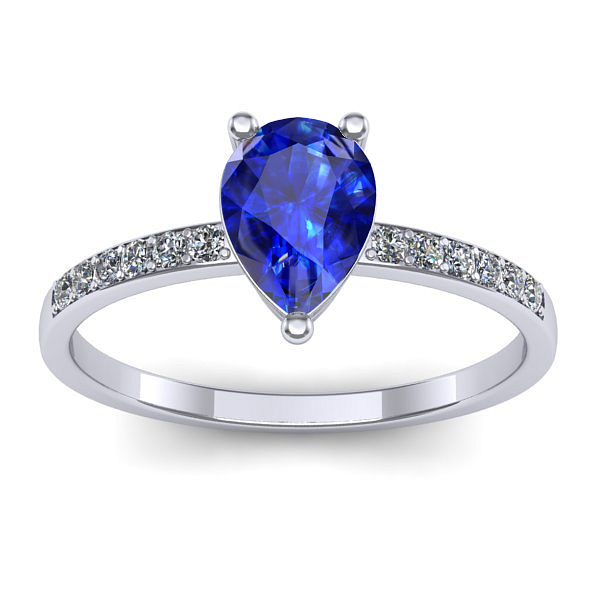Inel logodna cu safir lacrima