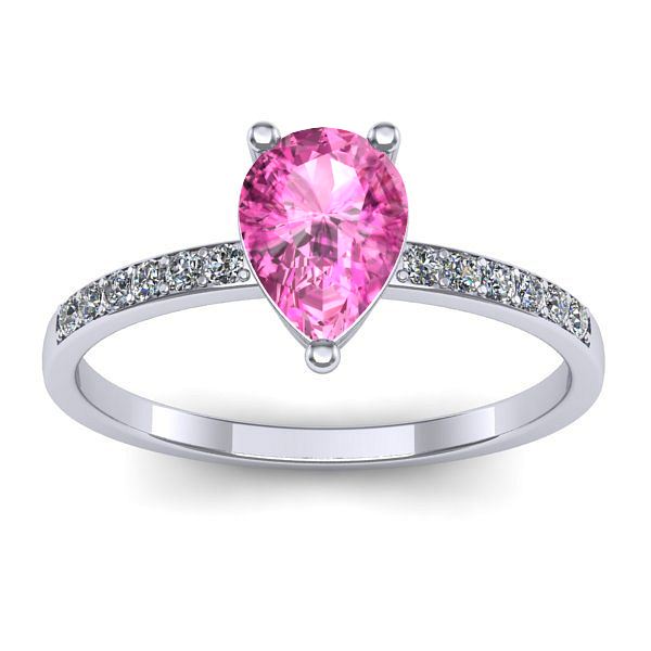 Inel cu safir roz lacrima