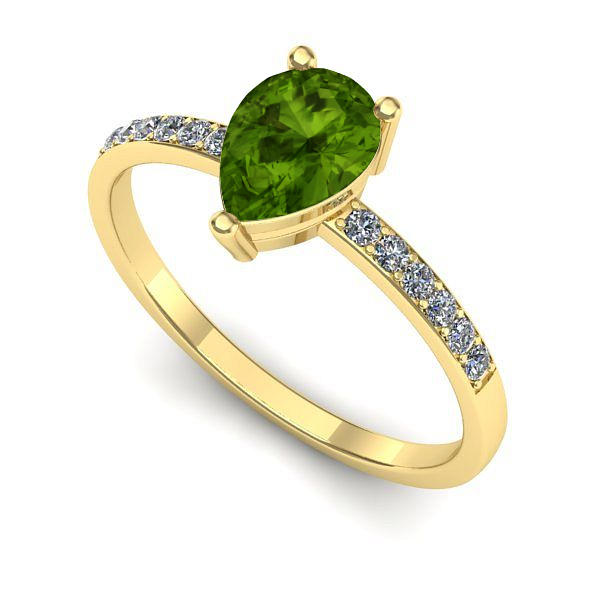 Inel de logodna din aur galben cu peridot