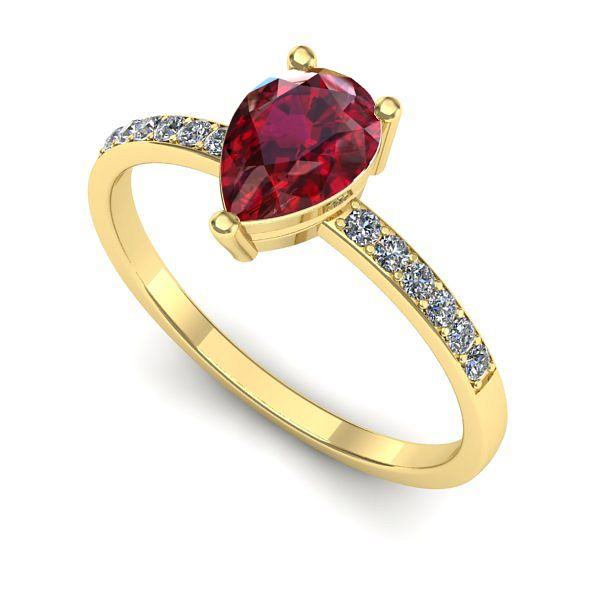 Inel din aur galben cu rubin