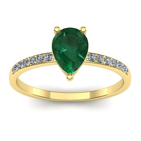 Inel de logodna cu smarald lacrima