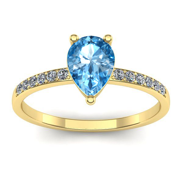 Inel de logodna cu topaz blue lacrima