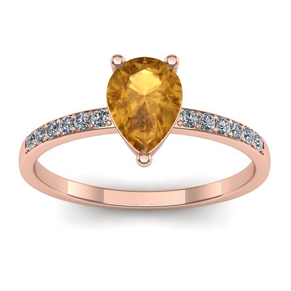 Inel de logodna cu citrin lacrima