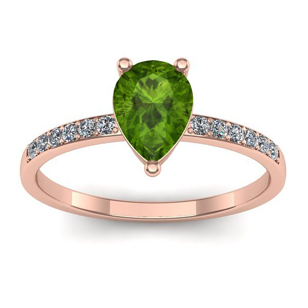 Inel cu peridot lacrima