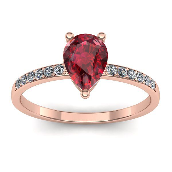 Inel cu rubin lacrima