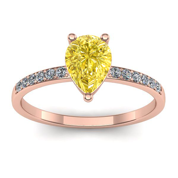 Inel cu safir galben lacrima