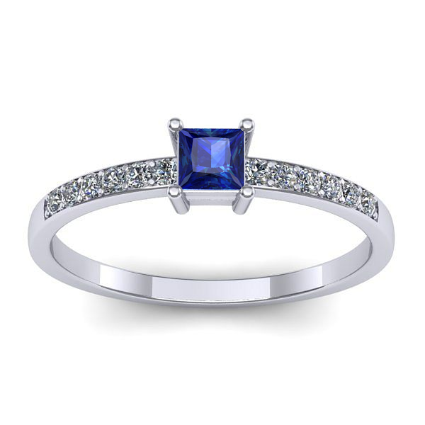 Inel de logodna cu safir patrat