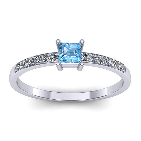Inel de logodna cu topaz blue patrat