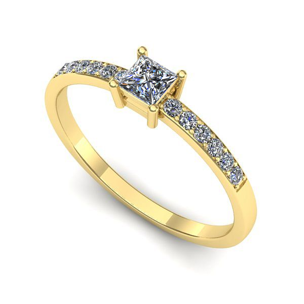 Inel din aur galben cu diamant