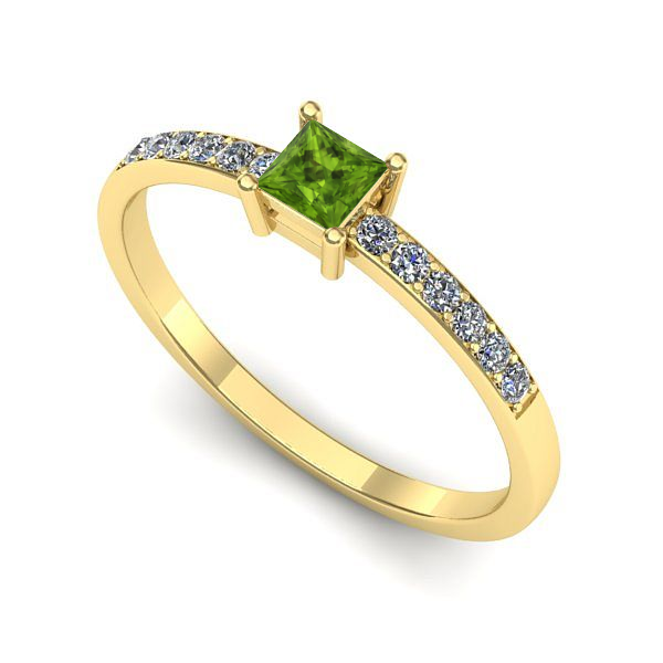Inel din aur galben cu peridot