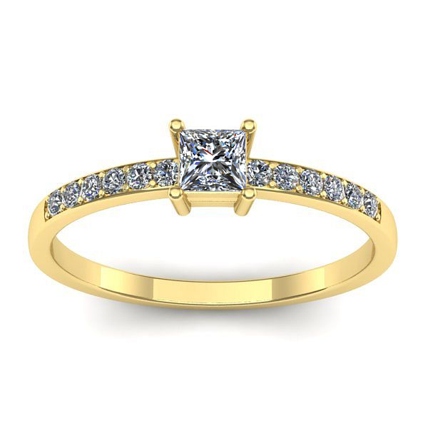 Inel de logodna cu safir alb patrat