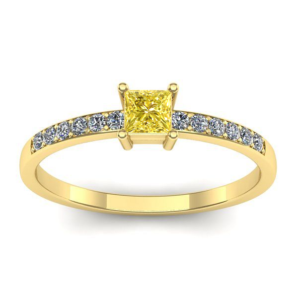 Inel de logodna cu safir galben patrat