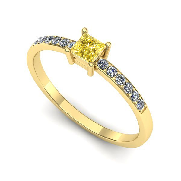 Inel din aur galben cu safir galben