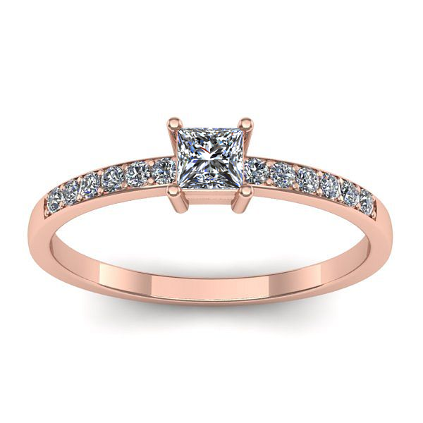 Inel logodna cu safir alb patrat