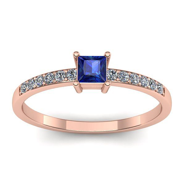 Inel logodna cu safir patrat