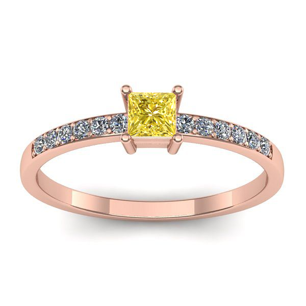 Inel logodna cu safir galben patrat