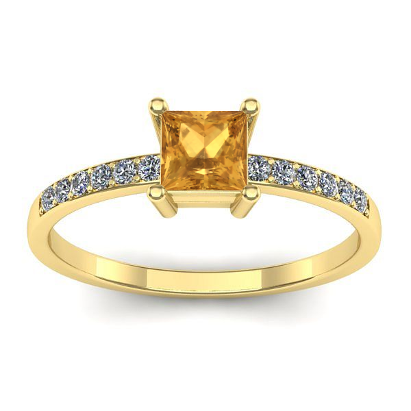 Inel de logodna cu citrin patrat