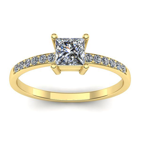 Inel logodna cu diamant patrat