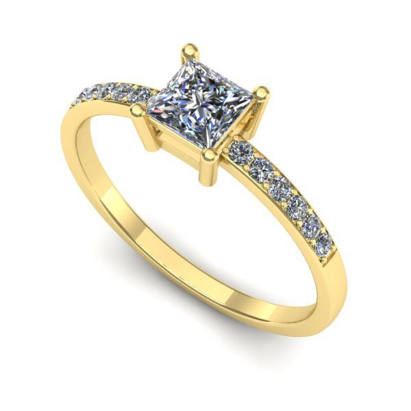 Inel logodna din aur galben cu diamant