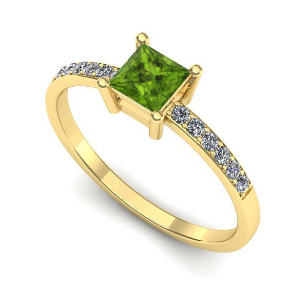 Inel din aur galben cu peridot