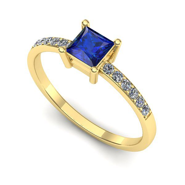 Inel din aur galben cu safir