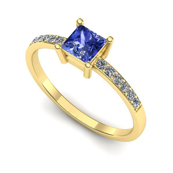 Inel din aur galben cu tanzanit