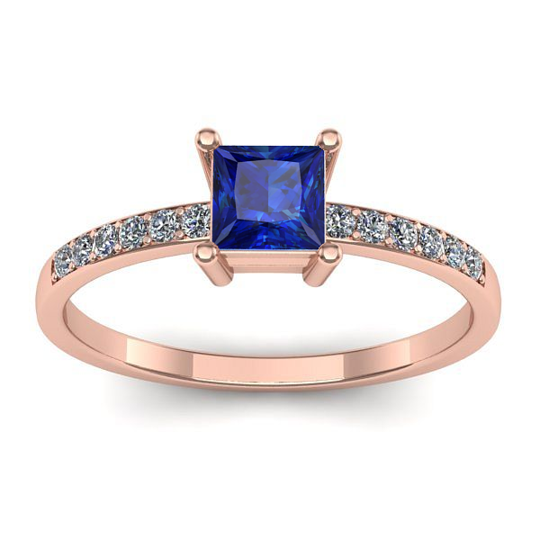 Inel cu safir patrat