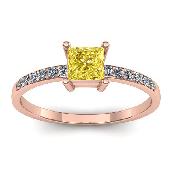 Inel logodna cu safir galben patrat