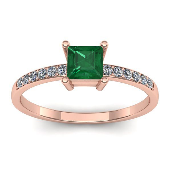 Inel logodna cu smarald patrat