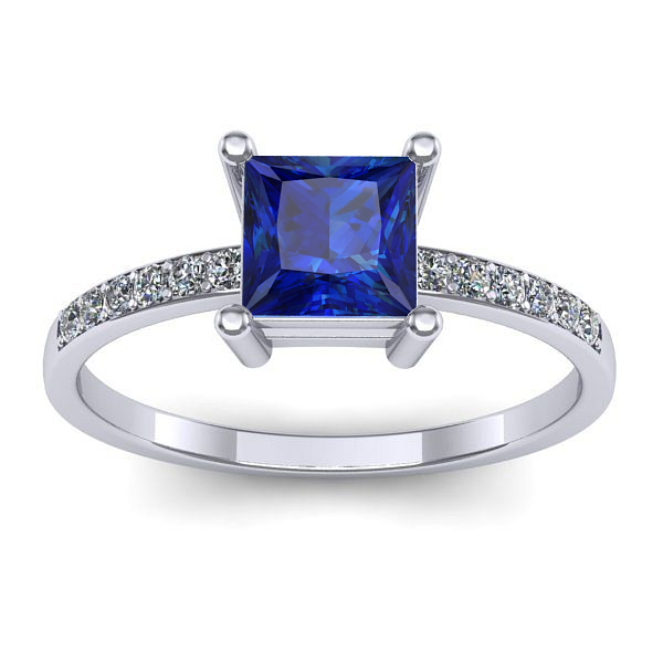 Inel logodna cu safir patrat