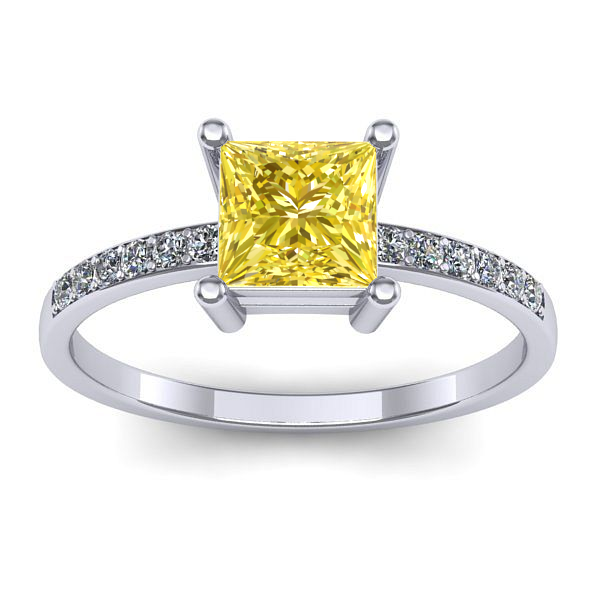 Inel cu safir galben patrat