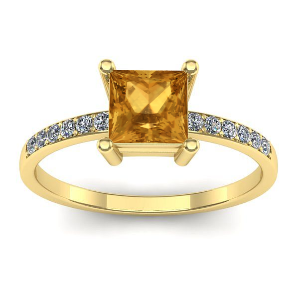 Inel logodna cu citrin patrat