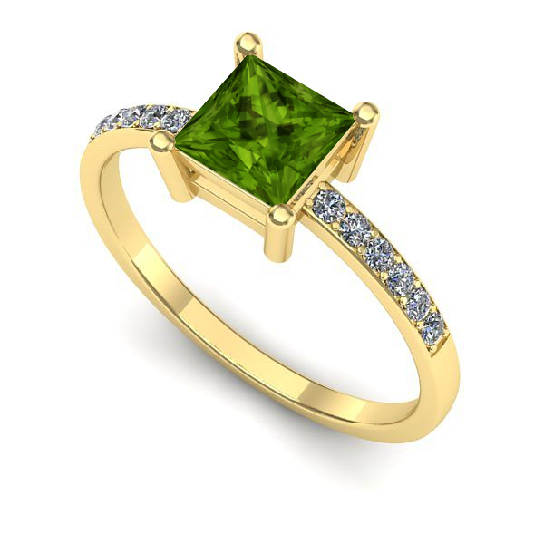 Inel din aur galben cu peridot