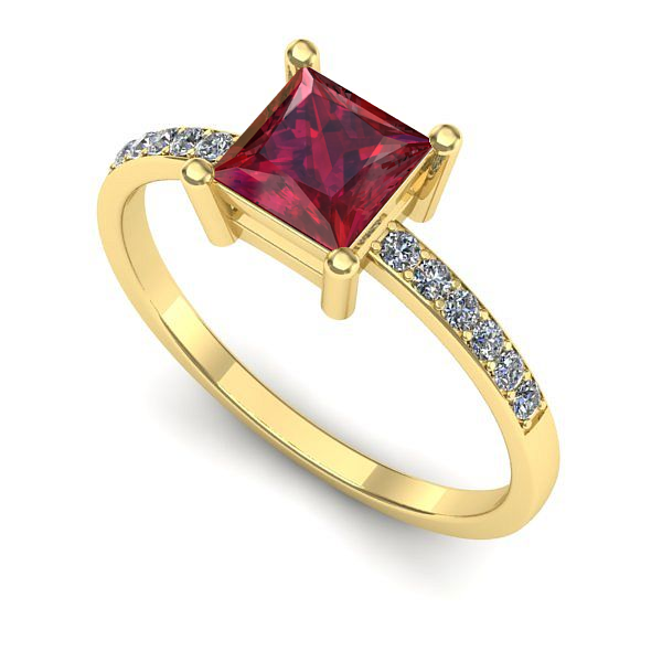 Inel din aur galben cu rubin