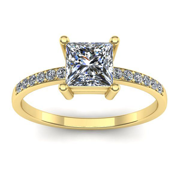 Inel cu diamant de laborator patrat