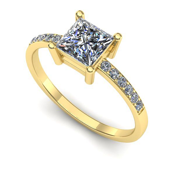 Inel logodna din aur galben cu safir alb