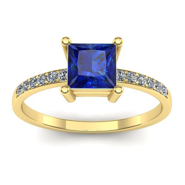 Inel cu safir patrat