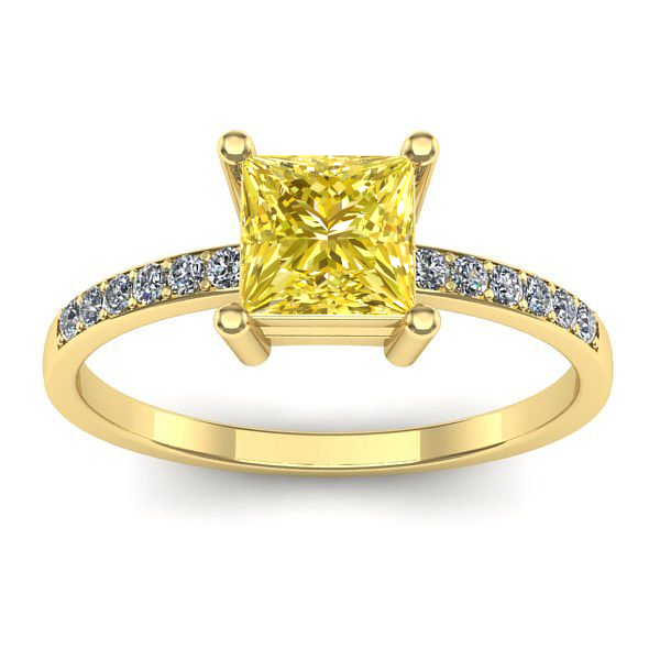 Inel logodna cu safir galben patrat