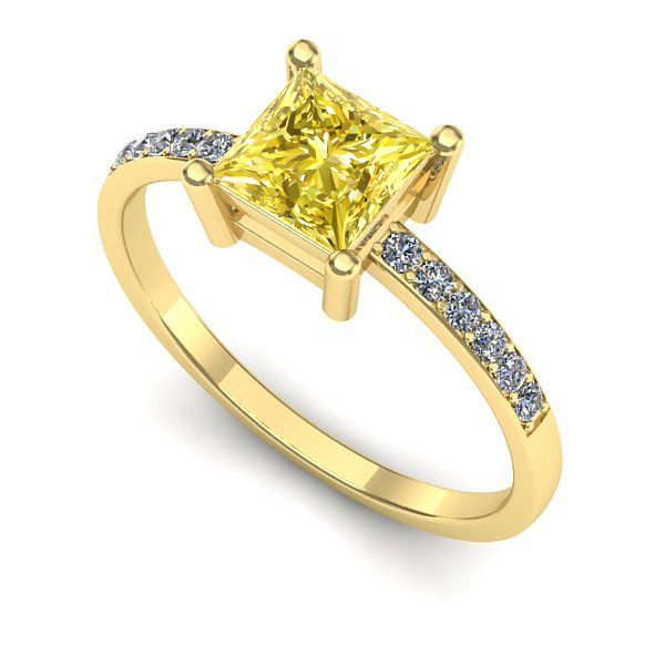 Inel de logodna din aur galben cu safir galben