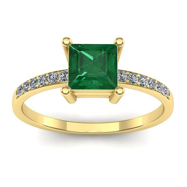 Inel logodna cu smarald patrat