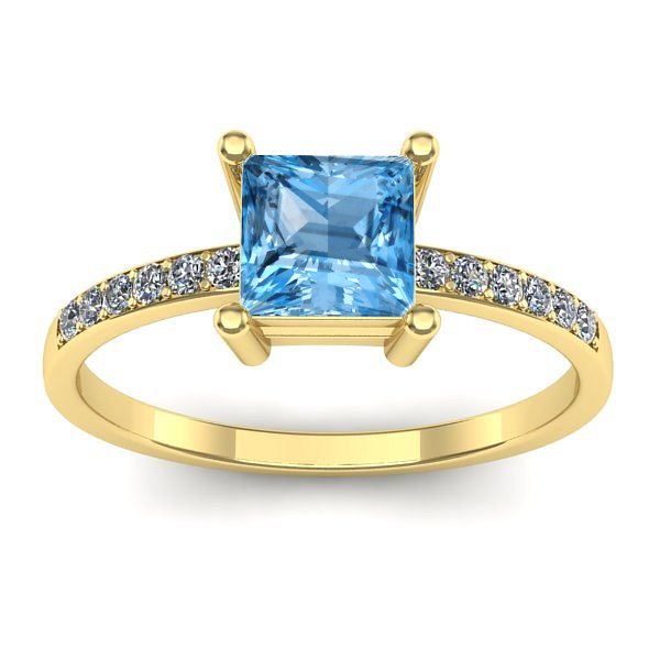 Inel cu topaz blue patrat