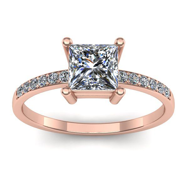 Inel de logodna cu safir alb patrat